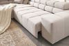 KAWOLA Sofa NEVADA Ecksofa Feincord silber mit motorischem Sitzvorzug Recamiere links 70 x 215 x 319 cm Bild 2