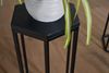 Beistelltisch 3er Set Mango Massivholz / Metall Satztisch Sechseckig, Säulentisch Pflanzentisch 3-teilig Schwarz, Blumenständer Blumentisch Wohnzimmer, Pflanzenhocker Blumenhocker Bild 5