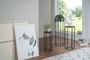 Beistelltisch 3er Set Mango Massivholz / Metall Satztisch Sechseckig, Säulentisch Pflanzentisch 3-teilig Schwarz, Blumenständer Blumentisch Wohnzimmer, Pflanzenhocker Blumenhocker Bild 3
