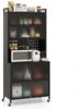 Küchenschrank mit 6 Ebenen Buffet-Schrank mit Regal freistehendes Backregal mit Stauraum Schwarz Bild 2