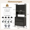 Küchenschrank mit 6 Ebenen Buffet-Schrank mit Regal freistehendes Backregal mit Stauraum Schwarz Bild 3