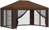 vidaXL Garten Pavillon mit Seitenwänden 4 x 3 m Braun 900396 Bild 2