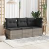 vidaXL Garten-Ecksofa mit Kissen Grau Poly Rattan 366113 Bild 3
