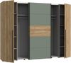 Kleiderschrank Nigel / Narago, Holzwerkstoff, Grün, Holzfarben, 270 x 210 x 61 cm Bild 4