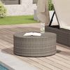 Couchtisch Sofatisch, für draußen Grau Ø 68 x 30 cm Poly-Rattan d216e Bild 2