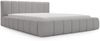 GRAINGOLD Orio Doppelbett 140x200, Polsterbett mit Kopfteil, Bettkasten, Bouclé-Stoff, Hellgrau Bild 2