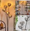 hofstein Stehlampe Stehlampe aus Metall/Glas in Schwarz/Chrom/Rauch/Klar mit Fußschalter, ohne Leuchtmittel, Stehleuchte im Retro/Vintage-Design mit Glasschirmen (15 cm), E14 Bild 5