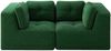 Ecksofa modular 69cm×208cm×104cm aus Cord in Grün – rahmenloses Sofa mit breiten Armlehnen Bild 2