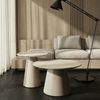 Couchtisch Oganto 2er-Set - Ø45/80 cm in Travertin-Dekor, Beige Bild 2