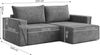 AX LIVING Mirani Ecksofa Grün kleine Couch L Form Schlaffunktion 245cm Bild 4