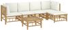 vidaXL 6-tlg. Garten-Lounge-Set mit Cremeweißen Kissen Bambus 3155180 Bild 3