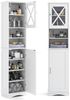 Schmaler Badezimmerschrank mit 5 Verstellbaren Regalen & 2 Türen Freistehender Hochschrank Weiß Bild 1