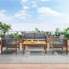 Flieks Gartenlounge-Set, Gartenmöbel Set Sitzgruppe Bank & 2 Sessel & Tisch Bild 5
