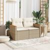 vidaXL Gartensofa mit Kissen 2-Sitzer Beige Poly Rattan 366066 Bild 3