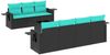 vidaXL 8-teiliges Gartensofa-Set mit Kissen, schwarzes Polyrattan 3219926 Bild 2