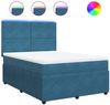 vidaXL Boxspringbett mit Matratze Blau 140x200 cm Samt 3294656 Bild 2