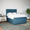 vidaXL Boxspringbett mit Matratze Blau 140x200 cm Samt 3294656 Bild 5