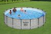 Bestway® Steel Pro MAX™ Frame Pool Komplett-Set mit Filterpumpe Ø 549 x 122 cm, Steinwand-Optik (Cremegrau), rund Bild 5