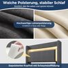 Novelux Polsterbett 90x200 cm mit Stauraum, LED-Beleuchtung & USB-C Anschluss – Leinen Grau, Jugendbett mit Lattenrost, Kopfteil und hydraulischem Bettkasten Bild 5