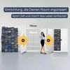 Aktenschrank abschließbar JAN - 5 Ebenen verstellbar, Flügeltüren | Metallschrank Werkstatt Mehrzweckschrank Büroschrank aus Stahl Werkzeugschrank, 185x115x40cm Weiß Bild 3