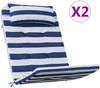 vidaXL Adirondack-Auflagen 2 Stk. Blau & Weiß Gestreift Oxford-Gewebe 361845 Bild 2