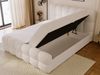 GRAINGOLD Modo Boxspringbett 200x200, mit gepolstertes Kopfteil, Doppelbett mit zwei Bettkästen, Velour-Stoff, Beige Bild 5
