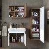 Roomart ADA Badmöbel Set– 4-teiliges Badezimmermöbel Set mit Waschbecken, Unterschrank, Spiegelschrank & Seitenschrank - H 42 x B 35 x T 60 cm • Weiß-Eiche Bild 4