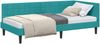 vidaXL Eckbettgestell mit Kopfteil Türkis 100 cm x 200 cm Samt 42016446 Bild 2