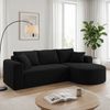 COMHOMA Sofa Ecksofa mit Schlaffunktion, Corduroy Modulares Boneless Couch, mit Chaiselongue, L-Form Schlafsofa, Sektionssofas mit Kissen & Seitentaschen Bild 4