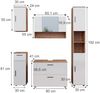 Badmöbel-Set Irma Weiß Hochglanz/Goldkraft Eiche 5 Teile Vicco Bild 3