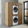 Roomart DUO-I Waschmaschinenschrank Schrankwand 157 cm – Waschmaschine & Trockner + Hochschrank | • Eiche Bild 2