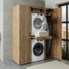 Roomart DUO-I Waschmaschinenschrank Schrankwand 157 cm – Waschmaschine & Trockner + Hochschrank | • Eiche Bild 3