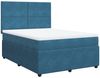 vidaXL Boxspringbett mit Matratze Blau 140x190 cm Samt 3294632 Bild 3