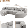 Schlafsofa 292x165x68 cm in Grau, Chenille, modular mit Schlaffunktion und cloudweicher Polsterung Bild 5