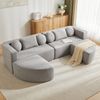 Schlafsofa 292x165x68 cm in Grau, Chenille, modular mit Schlaffunktion und cloudweicher Polsterung Bild 2