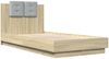 vidaXL Bettgestell mit Kopfteil und LED-Leuchten Sonoma-Eiche 75x190cm 3210068 Bild 3