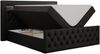 Boxspringbett, Stauraumbett mit Bettkasten, LED - GOLD-9 - 200x200cm - Schwarz Kunstleder - H4 Bild 4