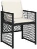 vidaXL 15-tlg. Garten-Essgruppe mit Kissen Schwarz Poly Rattan 3210870 Bild 3
