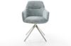 Drehstuhl Pejo-Flex Chenille Pastellblau Kreuzgestell breit Edelstahl 360° drehbar Wippfunktion Taschenfederkern Bild 2