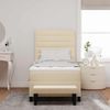 vidaXL Boxspringbett mit Kissen mit Kopfteil Creme 100 x 200 cm Stoff 3343972 Bild 3