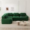 Flieks 3-Sitzer Modulares Ecksofa, Cloud Sofa Cord rahmenlos, Lounge Sofa bodennah, mit breiten Armlehnen, Grün Bild 2