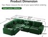 Flieks 3-Sitzer Modulares Ecksofa, Cloud Sofa Cord rahmenlos, Lounge Sofa bodennah, mit breiten Armlehnen, Grün Bild 4