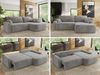 Ecksofa, L-förmiges, lose Kissen, DL-Schlaffunktion, (H 100 x T 187 x B 273 cm) - CUBO L - Plüsch Hellgrau - rechte Seite Bild 2
