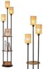 EDISHINE Stehlampe Wohnzimmer, LED wechselbar, warmweiß, 3-flammige Vintage Stehleuchte mit Regal Bild 4