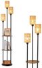 EDISHINE Stehlampe Wohnzimmer, LED wechselbar, warmweiß, 3-flammige Vintage Stehleuchte mit Regal Bild 5