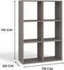 Selsey 'Malax' Offenes Standregal, 6 Fächer, Grau, 75 x 110 x 30 cm Bild 5