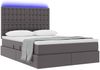 vidaXL Bett mit Stauraum und LED Grau 140 x 190 cm Kunstleder 3372303 Bild 3