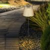 2er Set LED Solarlampe, Kunststoff rauch, Erdspieß, H 60cm Bild 4