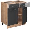 Küchenunterschrank Fame-Line Anthrazit Hochglanz 80 cm , AP Anthrazit Vicco Bild 4