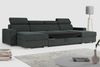 'FOX-U' Ecksofa, U-Form, mit Schlaffunktion und Bettkasten, Dunkelgrau, Stoff Bild 3